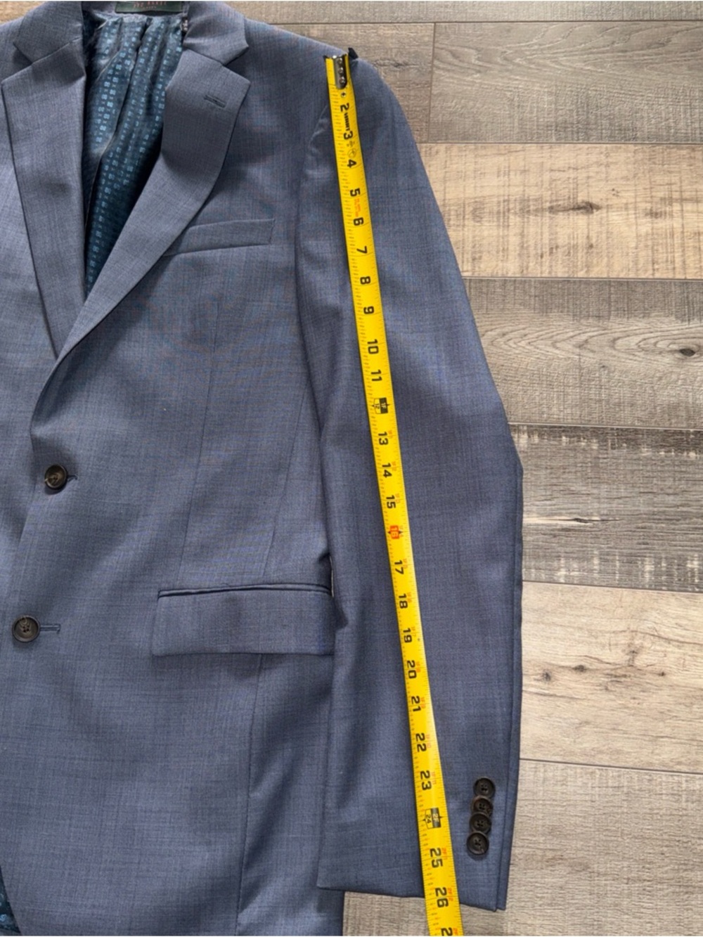 Ted Baker of London men’s blue suit 40 Long jacket, pants 34 long - Picture 6 of 16